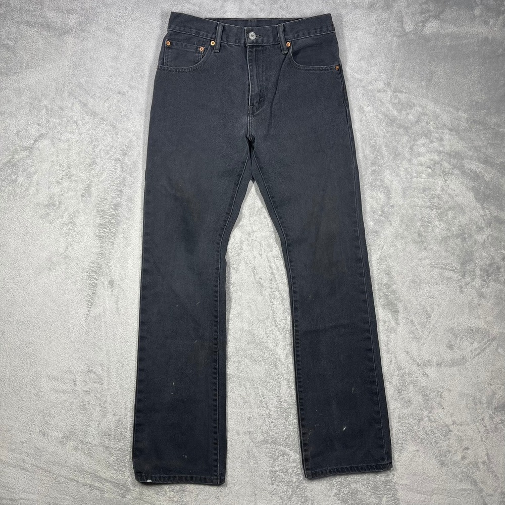 Levis 517 Jeans Mens 32(29)x36(33) Black Straight Leg Distressed Paint Splatter